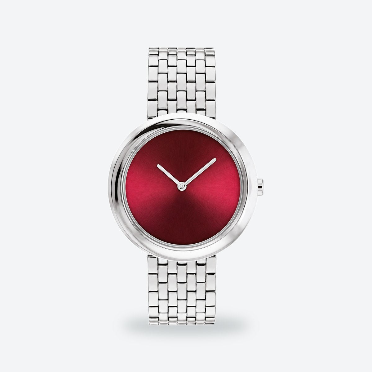 Women's 34mm Cherry Dial Watch, Cherry dial / Silver-tone
