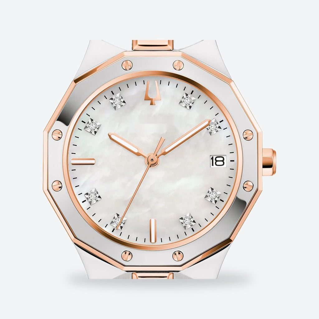 Women's 32mm White Dial Watch, Steel Bracelet, view 3