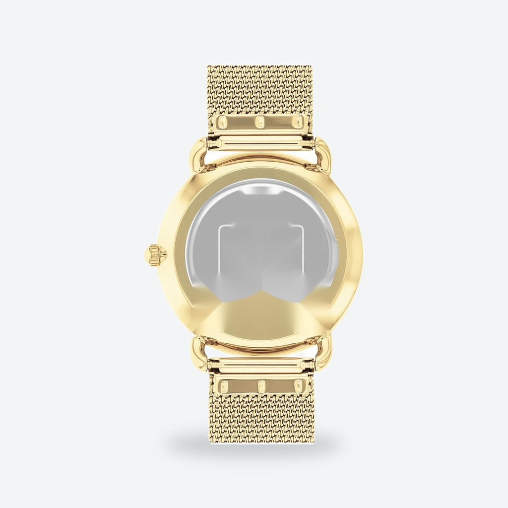 Women's 36mm White Dial Watch, Steel Bracelet, Gold-Tone, view 5
