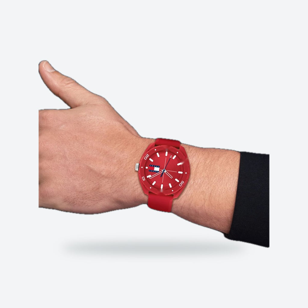 Men's 45mm Red Dial Watch, view 5