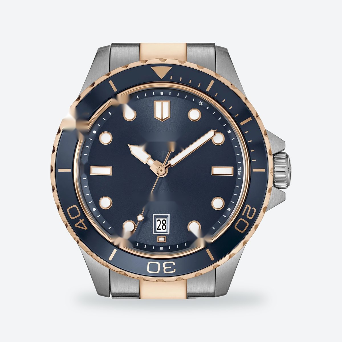 Men's 41mm Blue Dial Watch, Steel Bracelet, Silver-Tone, view 2