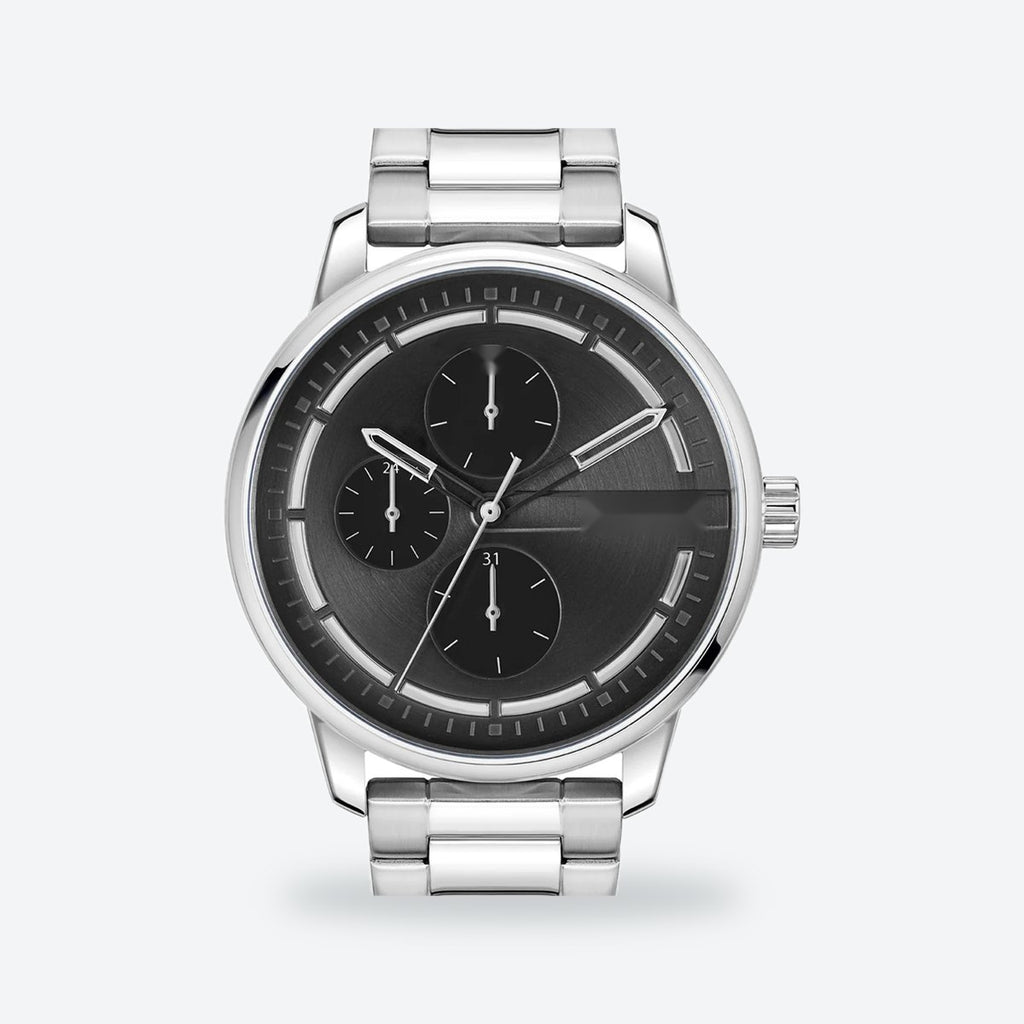 Men's 44mm Black Dial Watch, Metal Bracelet, view 2