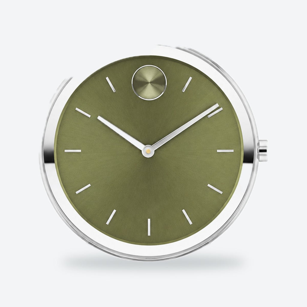 Men's 40mm Brown Dial Watch, Green dial / Silver-tone