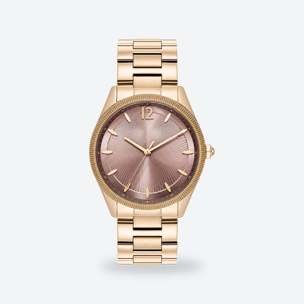 Women's 38mm Black Dial Watch, Pink dial / Rose gold-tone
