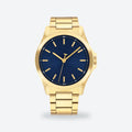 Men's 43mm Blue Dial Watch, Steel Bracelet, Gold-Tone, Blue dial / Gold-tone