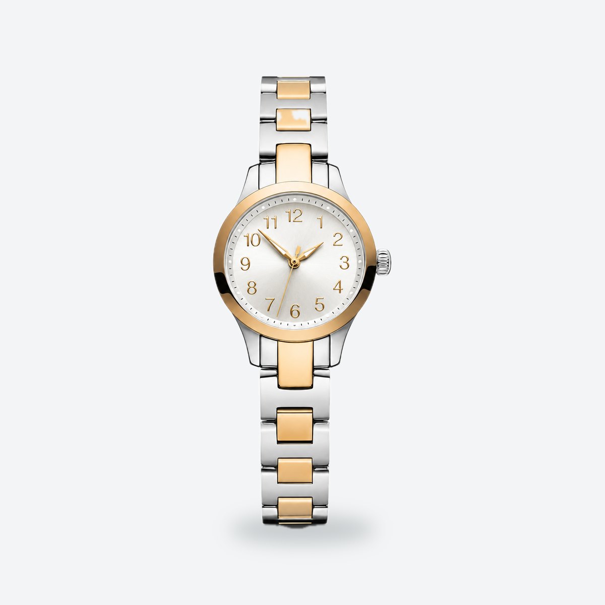 Women's 28mm White Dial Watch, Steel Bracelet, White dial / Silver-tone