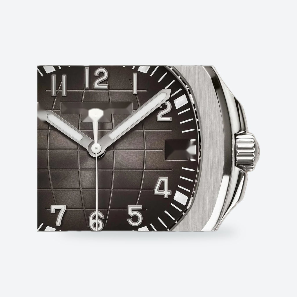 Men's 40.8mm Automatic Steel Watch, Embossed Dial, Rubber Strap, Charcoal gray Dial, view 3