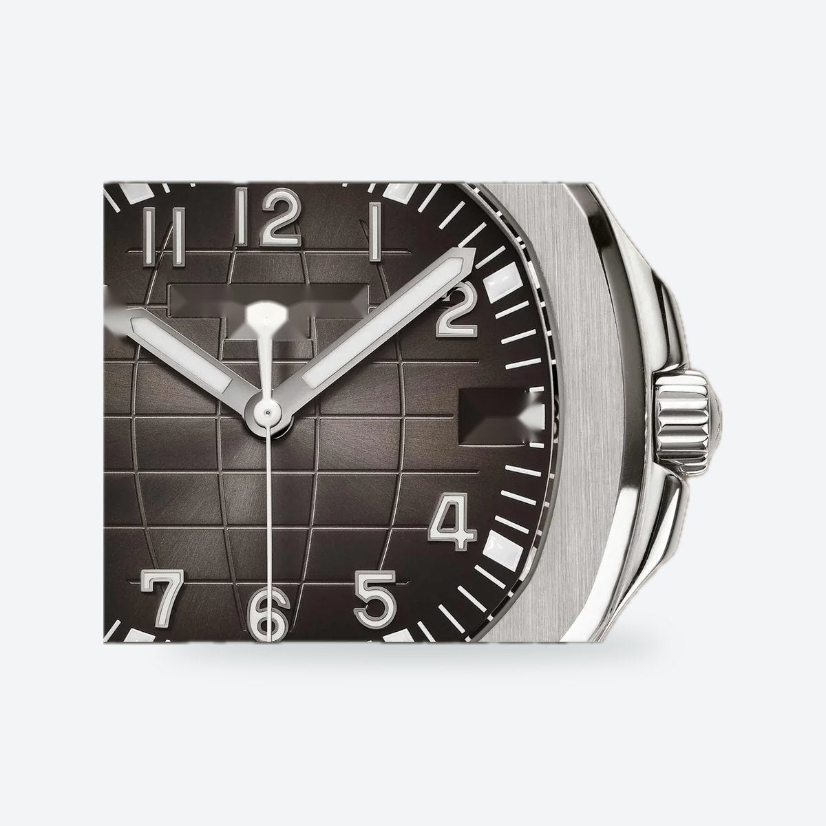 Men's 40.8mm Automatic Steel Watch, Embossed Dial, Rubber Strap, Charcoal gray Dial, view 3