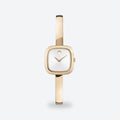 Women's 21mm White Dial Watch, White dial / Rose gold-tone