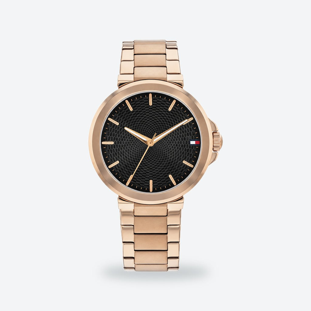 Women's 34mm Lilac Dial Watch, Black dial / Rose gold-tone