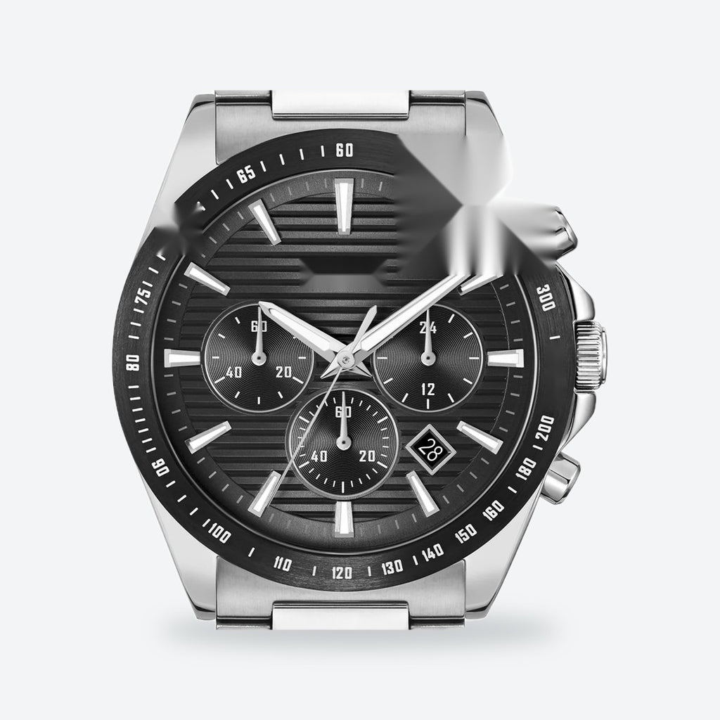 Men's 41mm Black Dial Watch, Steel Bracelet, Silver-Tone, view 2