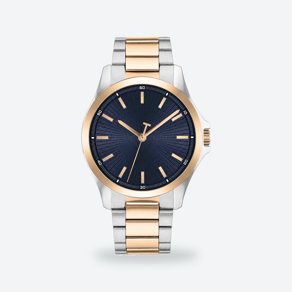Men's 43mm Blue Dial Watch, Steel Bracelet, Gold-Tone, Blue dial / Two-tone