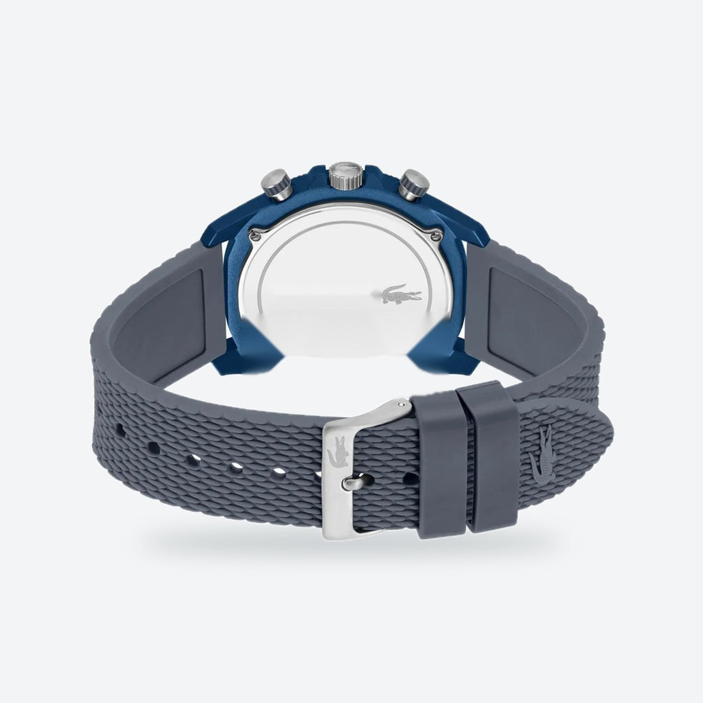 Men's 42mm Blue Dial Chronograph Watch, Rubber Strap, view 4