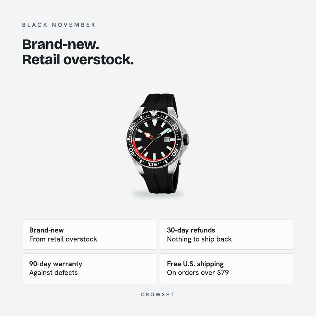Men's 46mm Black Dial Watch, details