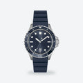 Men's 41mm Blue Dial Watch, Rubber Strap, Blue dial / Blue