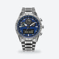 Men's 45mm Blue Dial Chronograph Watch, Blue dial / Silver-tone