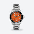 Men's 43mm Orange Dial Chronograph Watch, Orange dial / Silver-tone