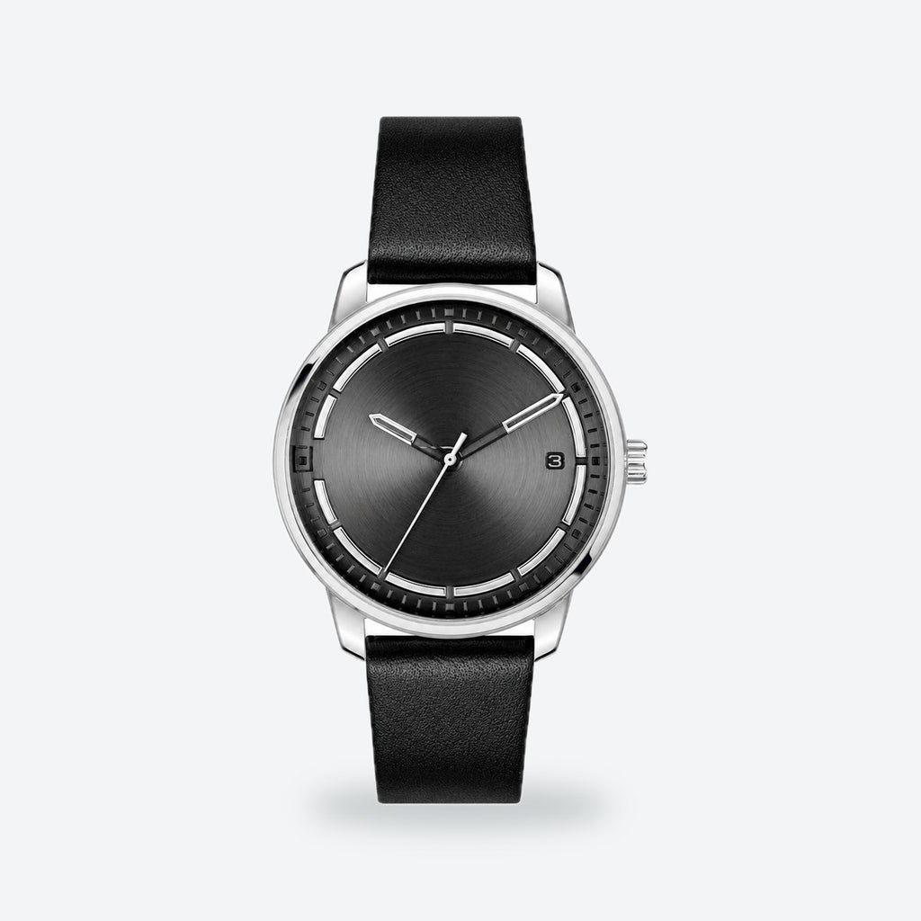 Men's 42mm Gold Dial Watch, Black dial / Black