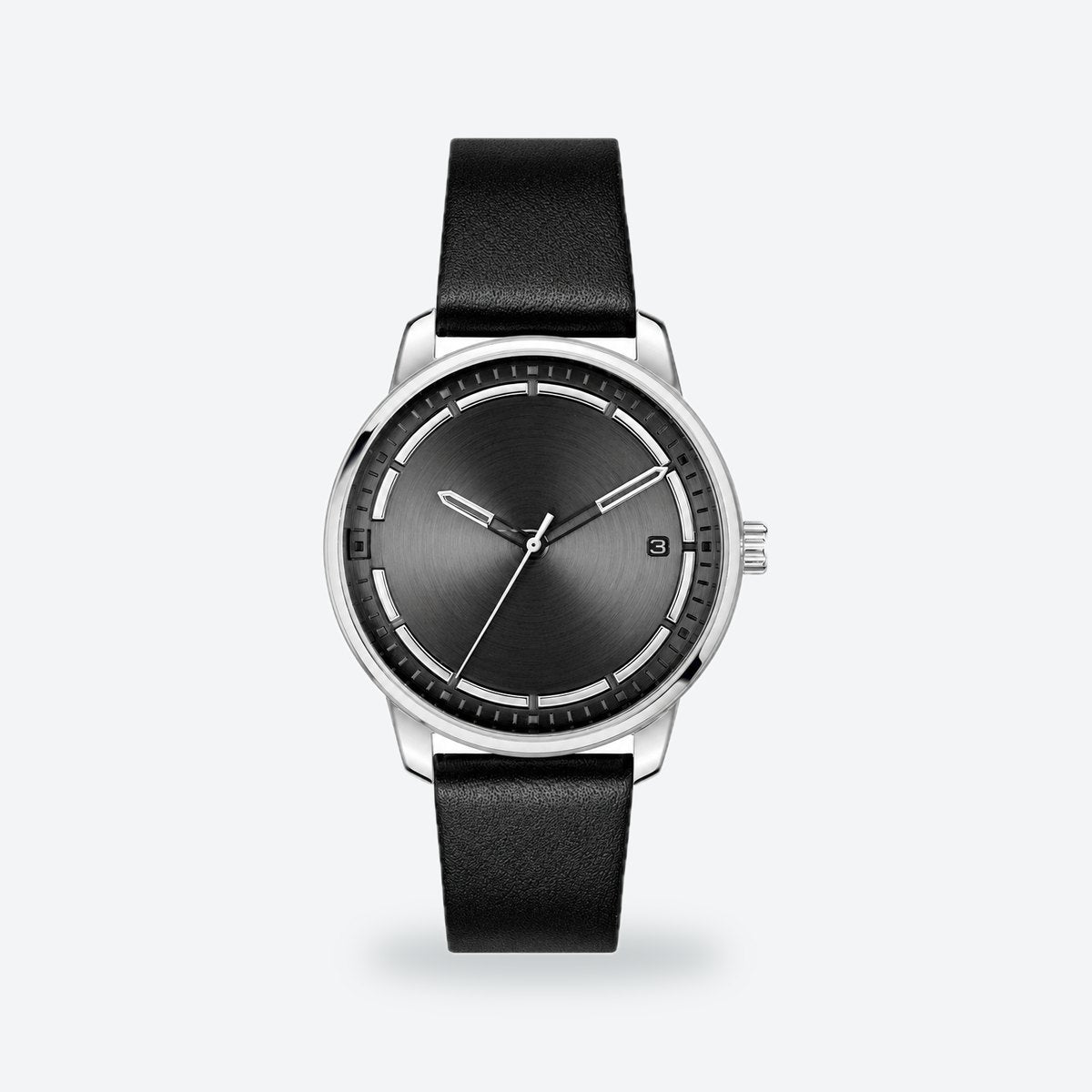 Men's 42mm Gold Dial Watch, Black dial / Black