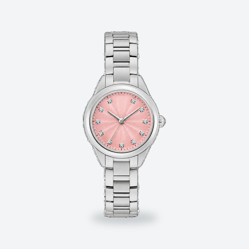 Women's 28mm Pink Dial Watch, Pink dial / Silver-tone