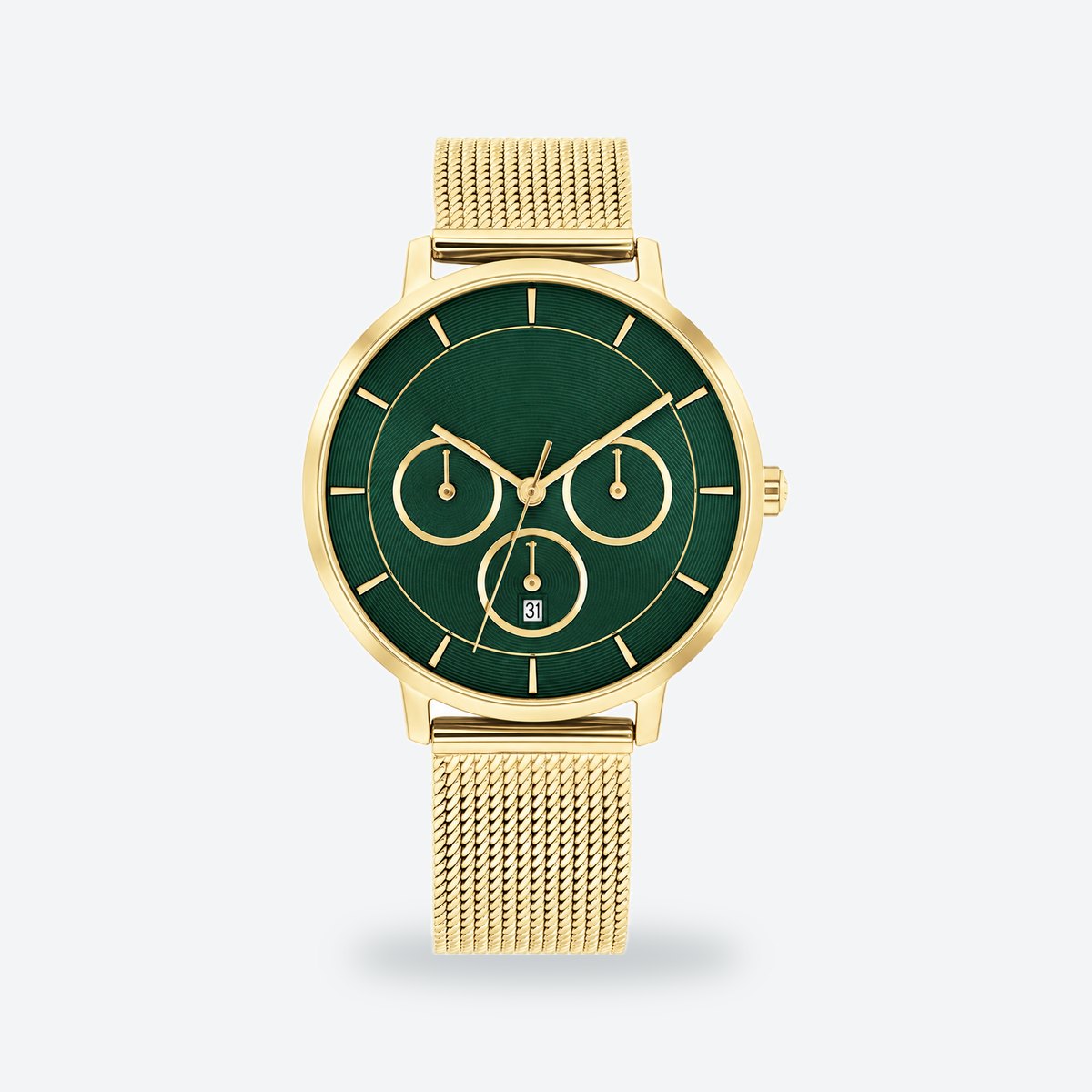 Women's 36mm Taupe Dial Watch, Green dial / Gold-tone
