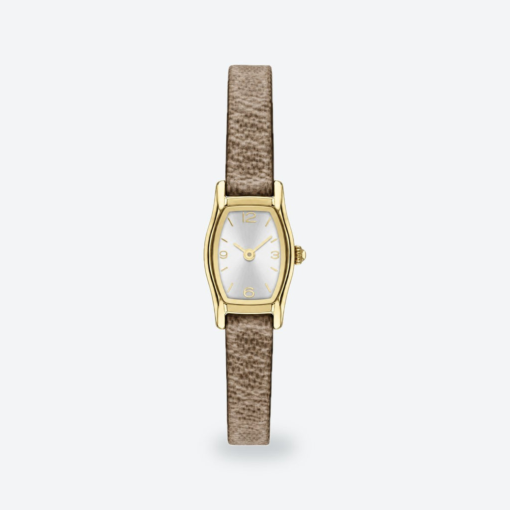 Women's 15x25mm Silver Dial Watch, Silver dial / Brown
