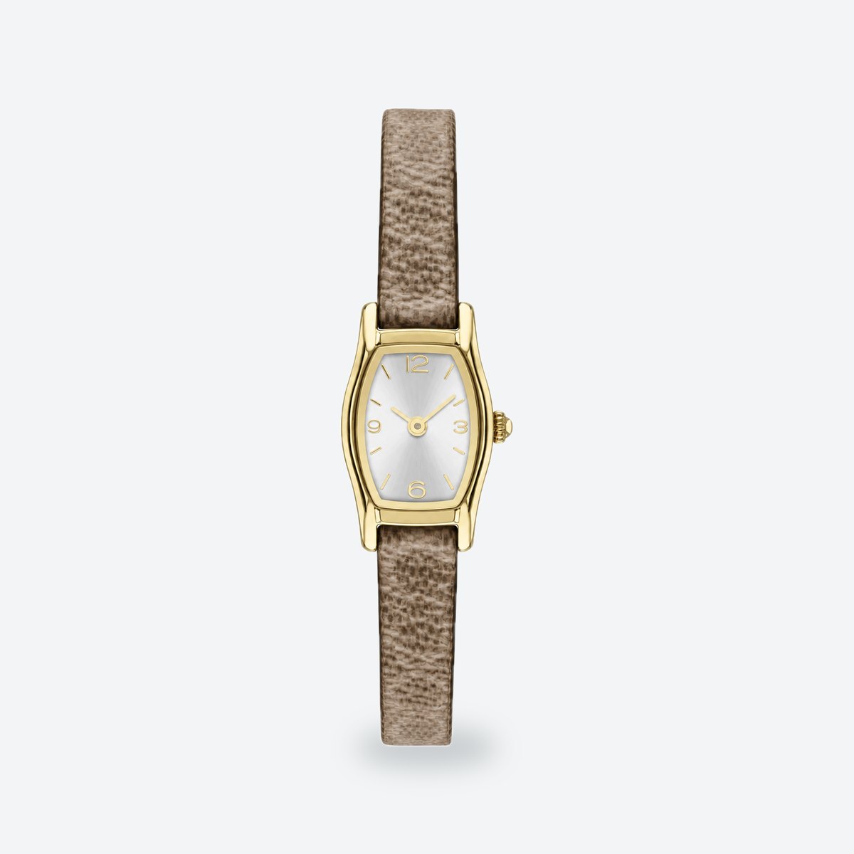 Women's 15x25mm Silver Dial Watch, Silver dial / Brown