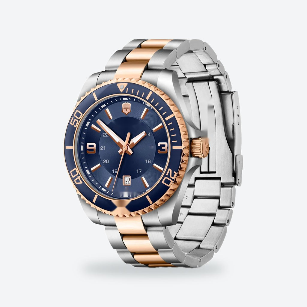 Men's 43mm Blue Dial Watch, Steel Bracelet, Style 2, view 3