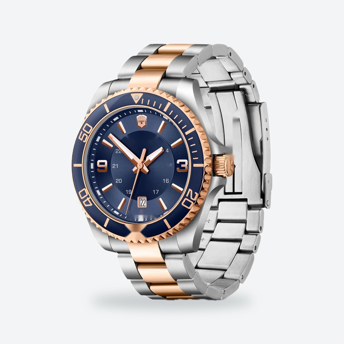 Men's 43mm Blue Dial Watch, Steel Bracelet, Style 2, view 3
