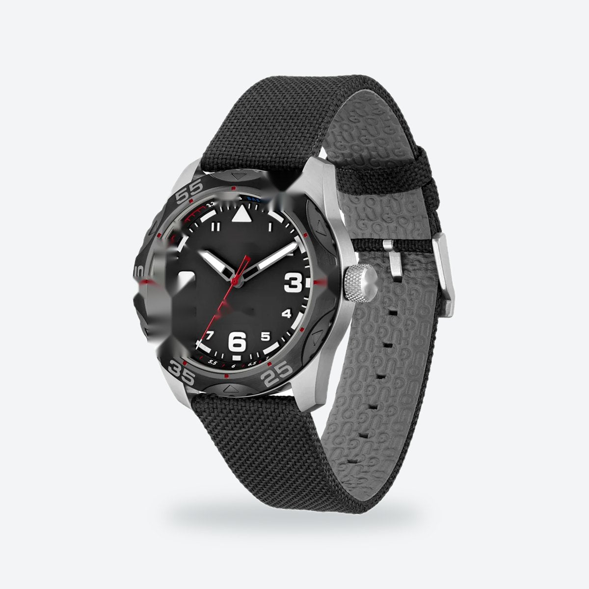 Men's 42mm Black Dial Watch, Nylon Strap, view 3