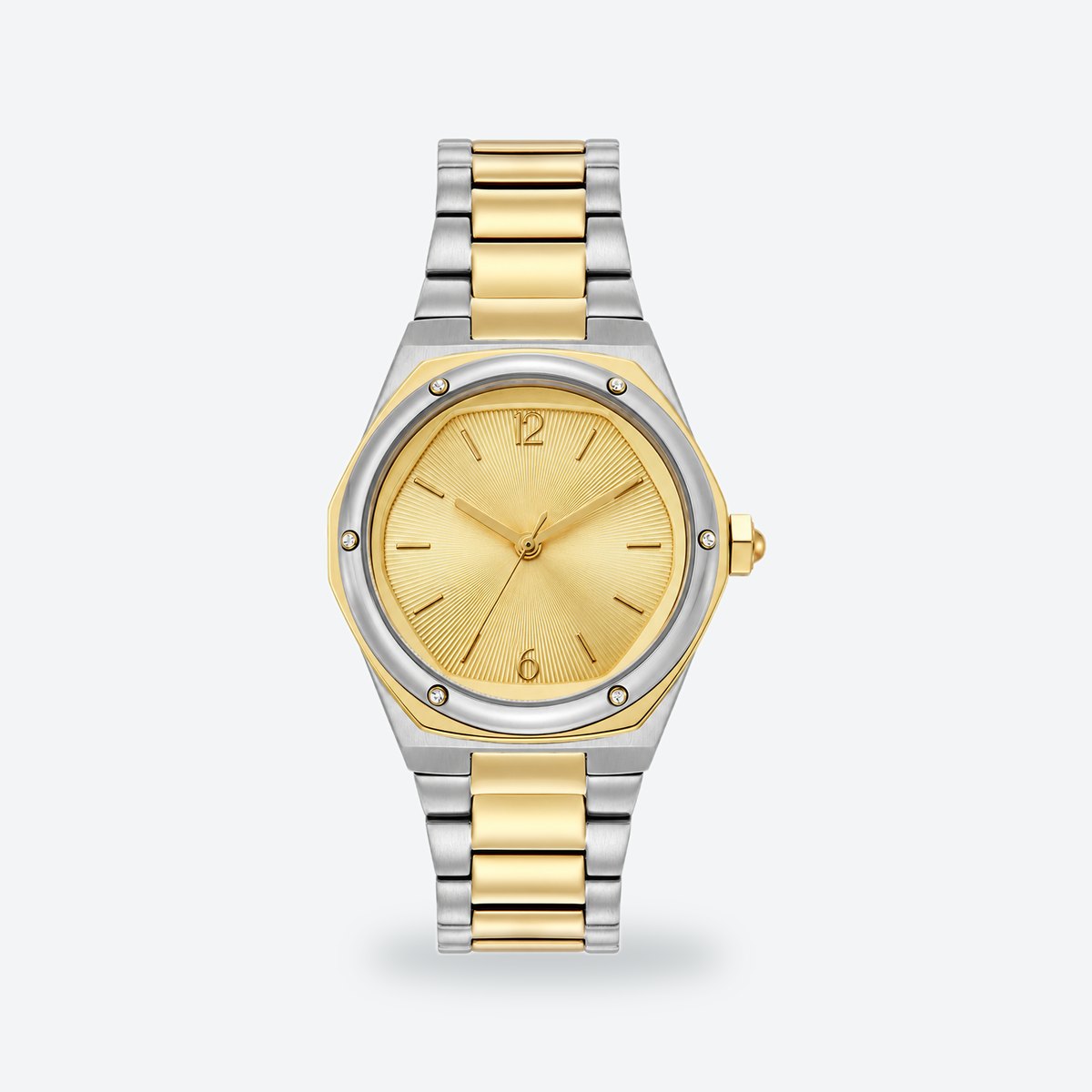 Women's 33mm Silvery White Dial Watch, Gold dial / Two-tone