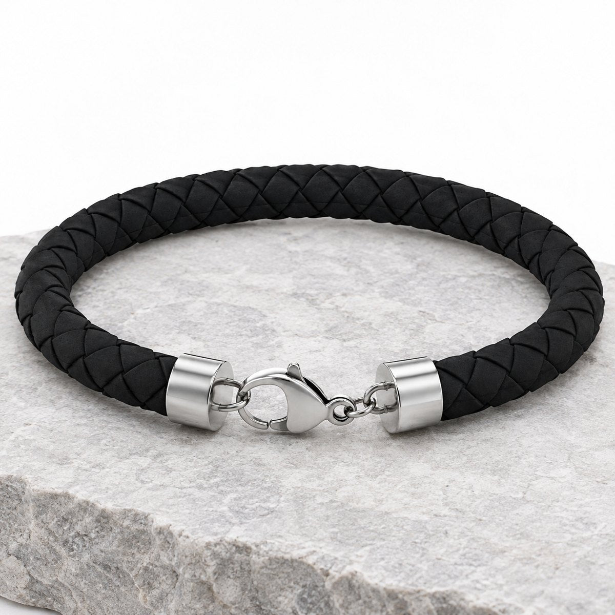 Men's Black Silicone Bracelet, view 5