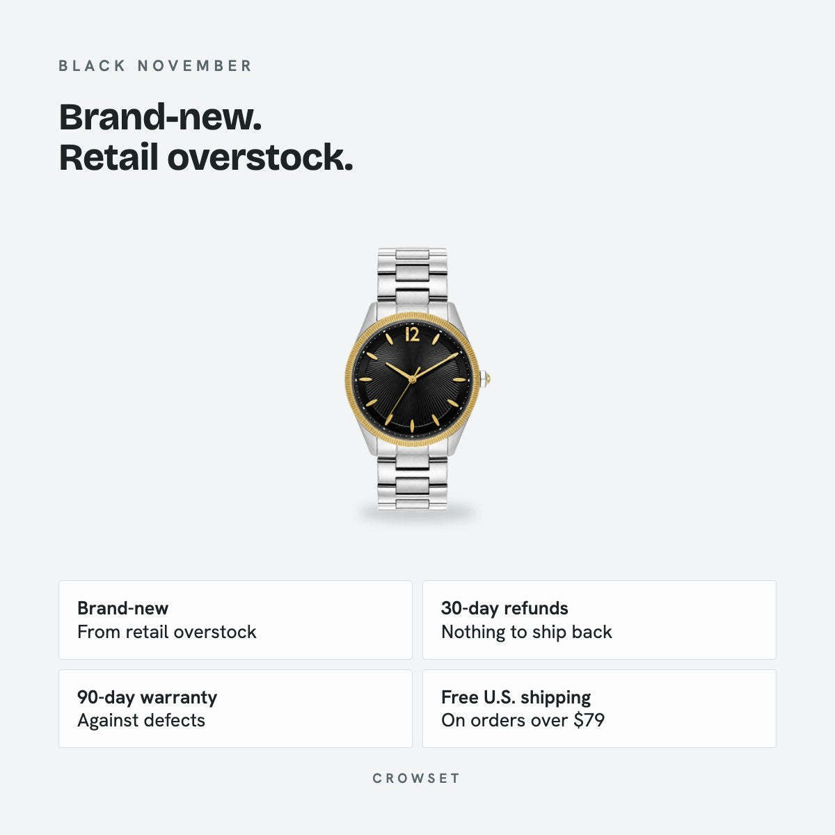 Women's 38mm Black Dial Watch, details