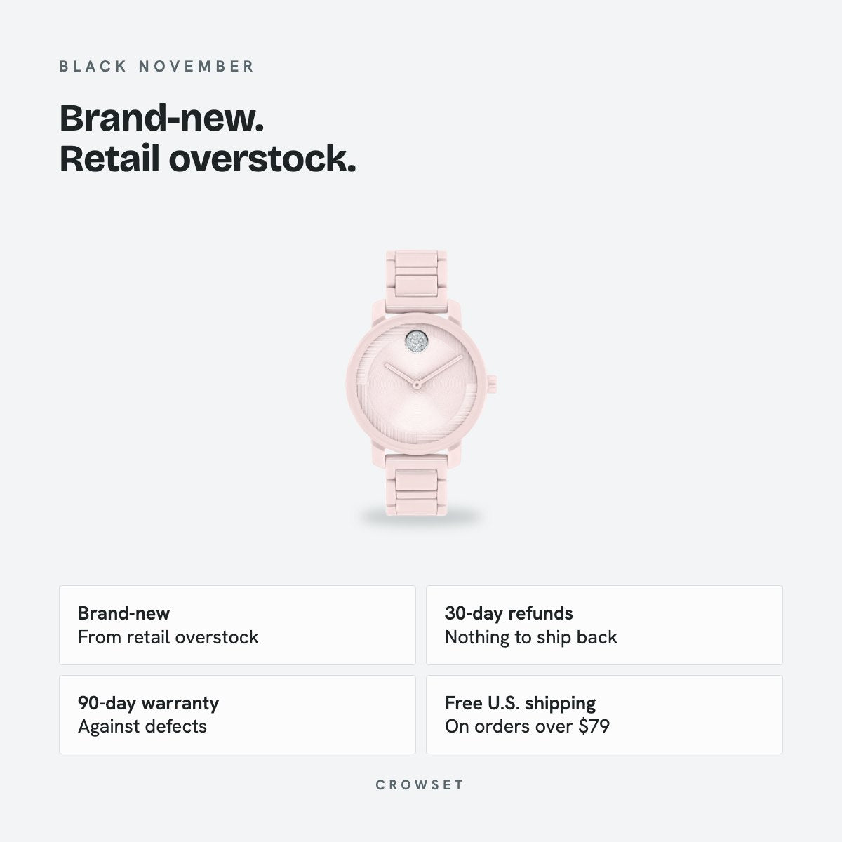 Women's 34mm Pink Dial Watch, details