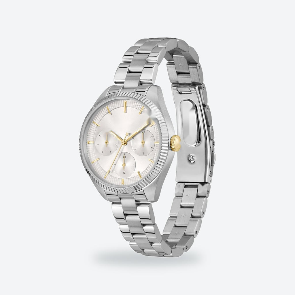 Women's 34mm Silver Dial Watch, Steel Bracelet, view 3