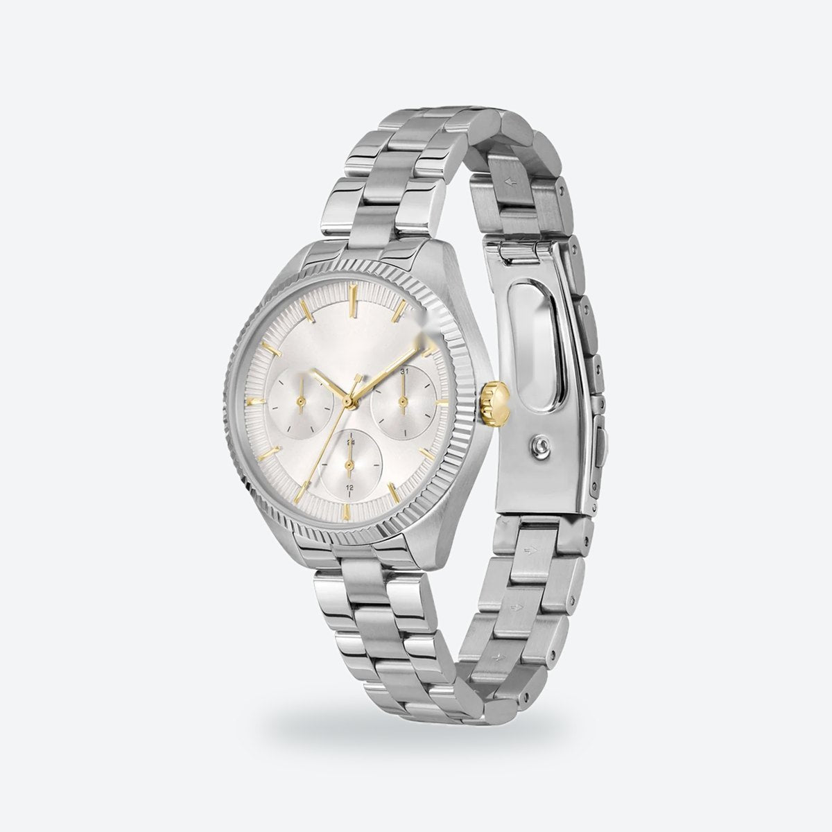 Women's 34mm Silver Dial Watch, Steel Bracelet, view 3