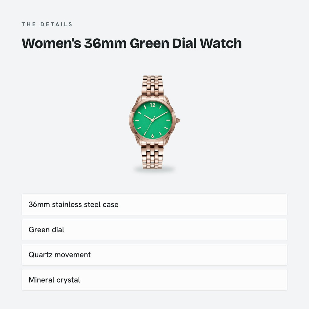 Women's 36mm Green Dial Watch, details