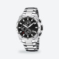 Men's 45mm Black Dial Watch, Black dial / Silver-tone