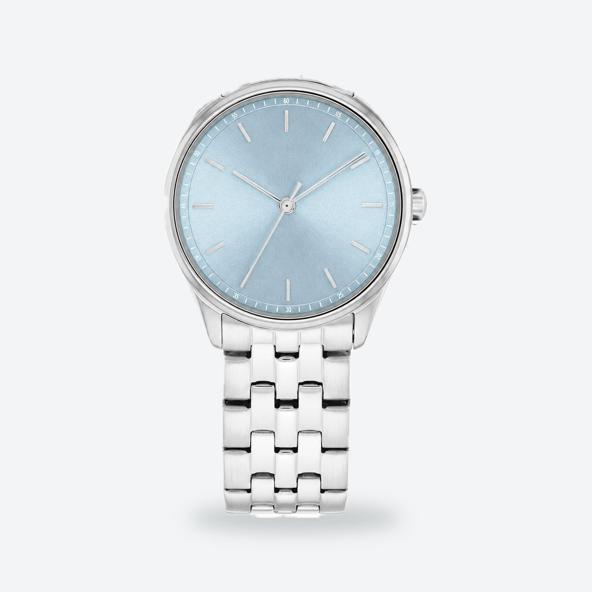 Women's 30mm Pink Dial Watch, Steel Bracelet, Blue dial / Silver-tone
