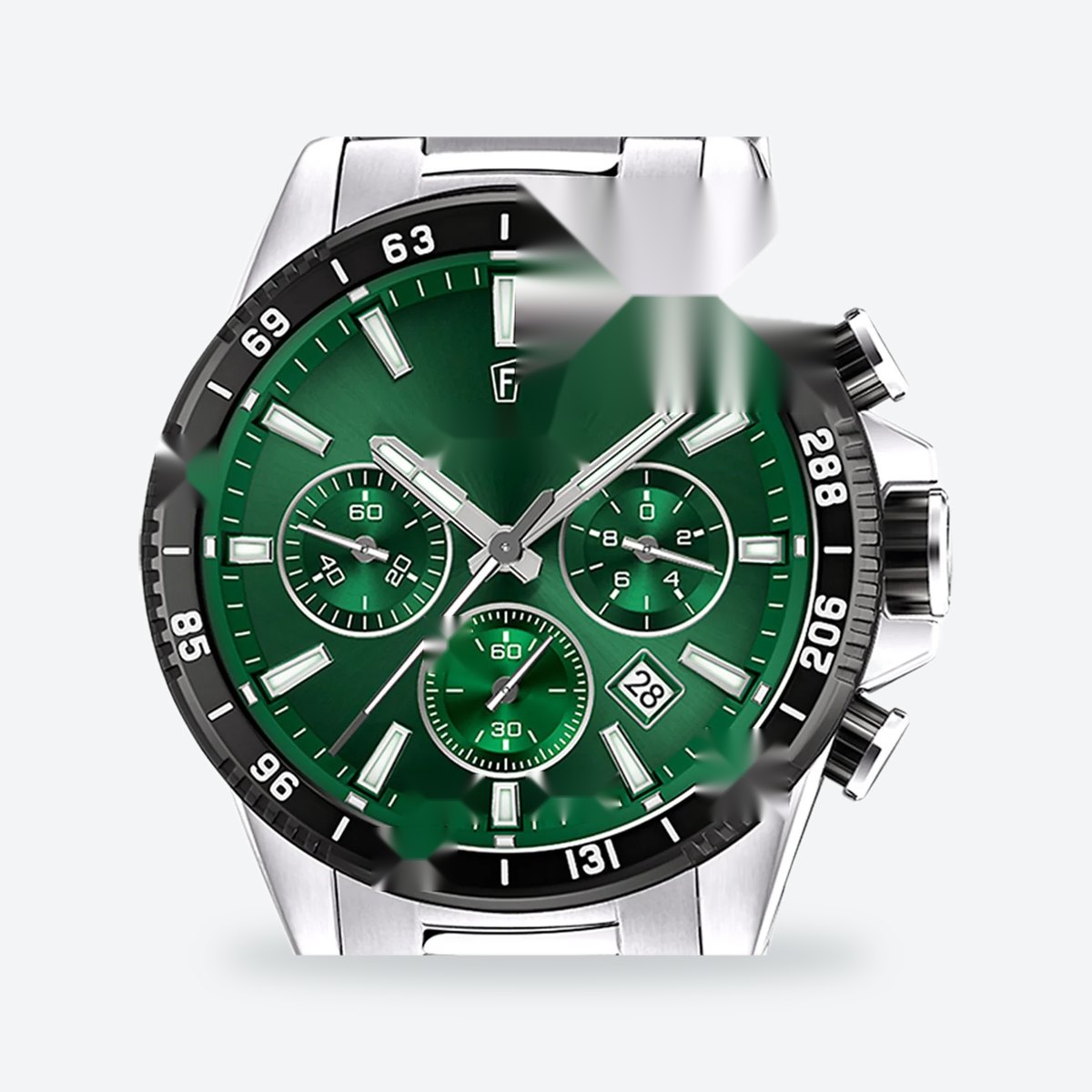 Men's 45mm Green Dial Chronograph Watch, view 2