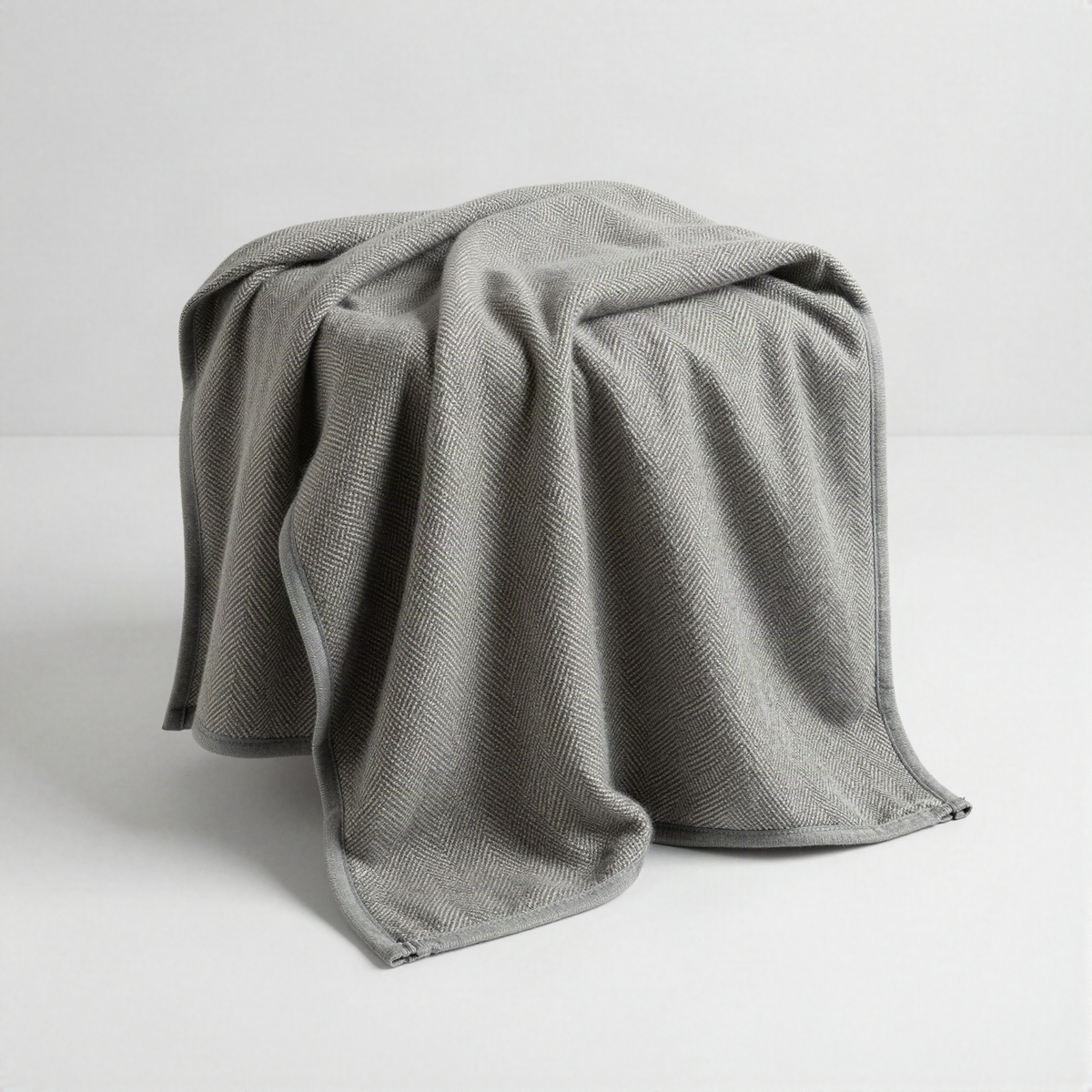 Herringbone Wool-Blend Blanket