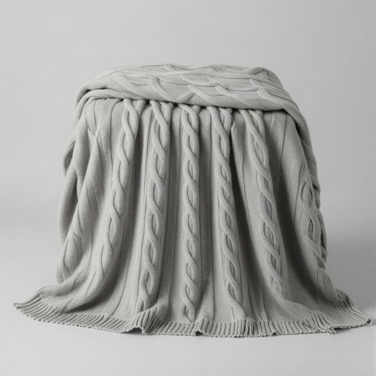 Cable-Knit Cashmere-Feel Throw