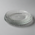 Fluted Glass Dessert Plates