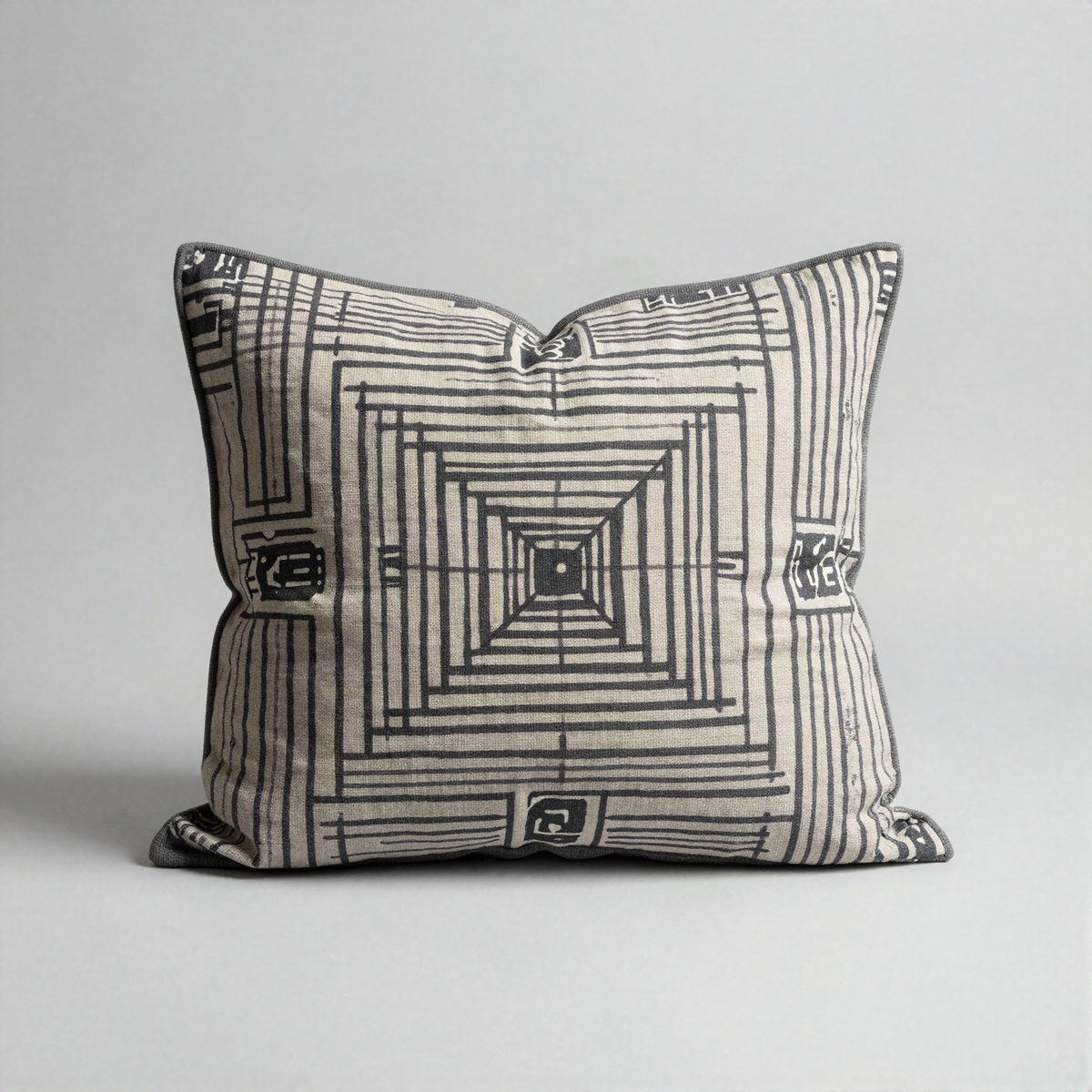 Striped Mudcloth-Style Pillow